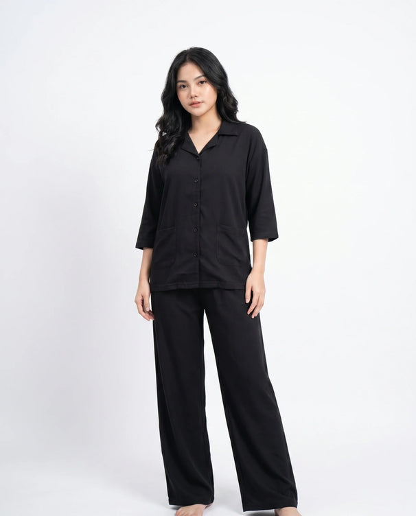 Sajiero Summer Loungewear Set - Softco - Black