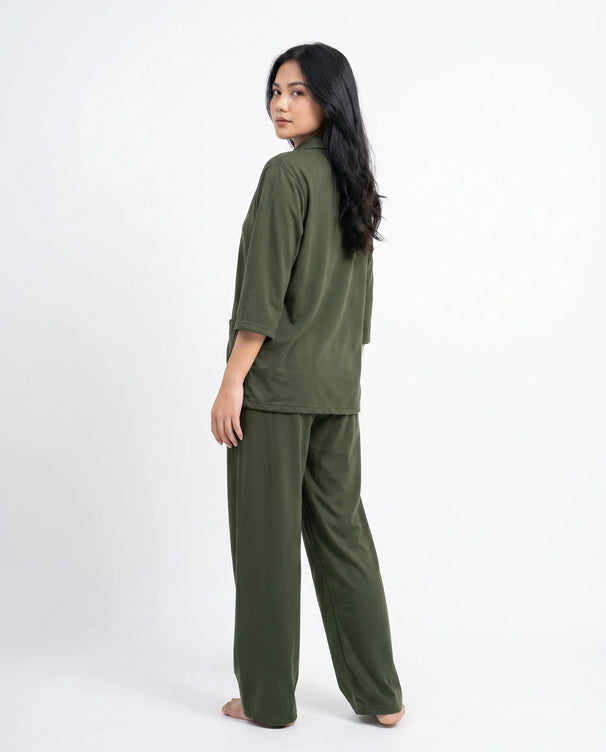 Sajiero Summer Loungewear Set - Softco - Dark Green