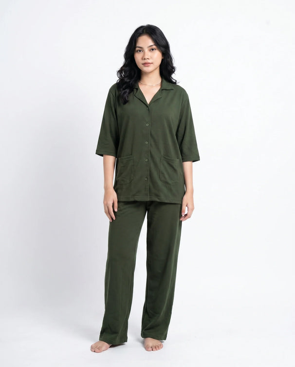 Sajiero Summer Loungewear Set - Softco - Dark Green