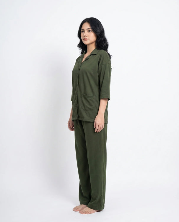Sajiero Summer Loungewear Set - Softco - Dark Green