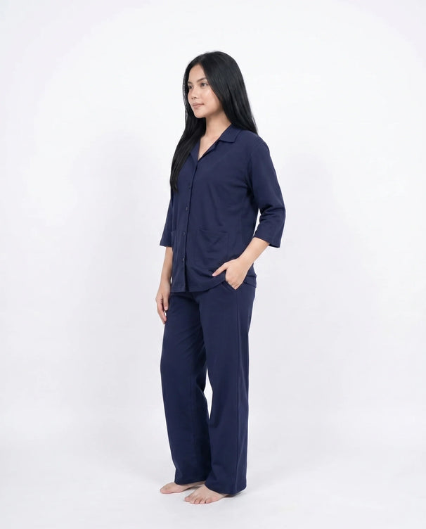 Sajiero Summer Loungewear Set - Softco - Navy Blue
