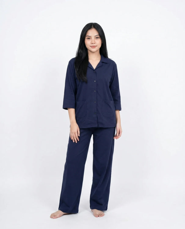 Sajiero Summer Loungewear Set - Softco - Navy Blue