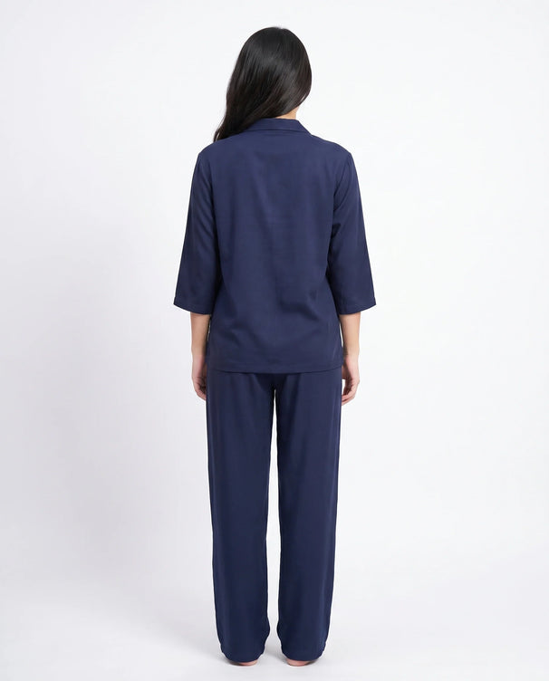 Sajiero Summer Loungewear Set - Softco - Navy Blue