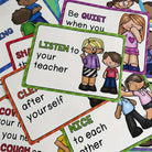 15-Piece Educational Classroom Rules Learning Cards