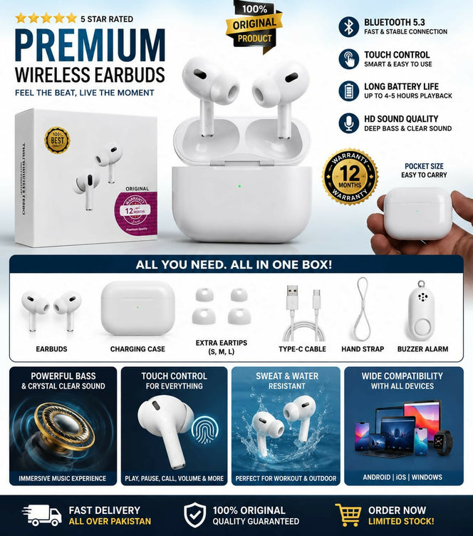 Pro 2 Wireless Earbuds Bluetooth 5.3