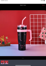 40 oz Tumbler with Handle and Straw Lid, Insulated Reusable Stainless Steel Travel Mug Keeps Drinks Cold up to 24 Hours