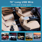 Dual Head Car Cooling Fan 360 Degree Rotating Strong Wind Rear Seat Headrest Fan Low Noise Portable Air Circulator Car Accessories Car Gadgets
