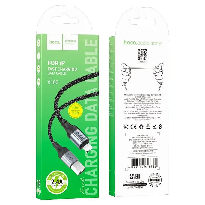 HOCO X102 Fresh 2.4A Lightning Fast Charging Cable 1M