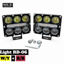 Fog Light 6-Lens LED - Ultra Bright Dual Color Yellow/White, Flash Mode, Easy Fit for Bumper, Waterproof Aluminum Body, Universal 12-80V Light for Bike, Car, Truck - Super Bright and Durable Design