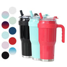 New 40 OZ Tumbler with Handle and Nozzle Straw Lid, Insulated Reusable Stainless Steel Travel Mug Keeps Drinks Cold up to 34 Hours