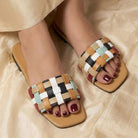 Milli Legacy 452.1 Multi Colored Woven Flat Slide Sandals For Women