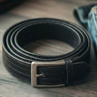 Milli Legacy Artisan Triple Stitched Black Leather Belt