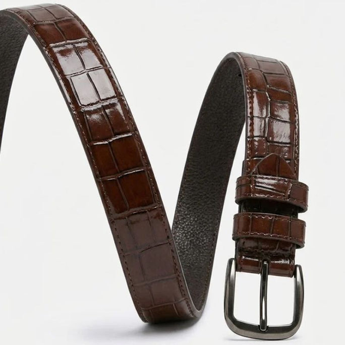 Milli Legacy Classic Embossed Crocodile Leather Belt