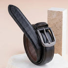 Milli legacy Midnight Croc Embossed Leather Belt