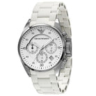 Emporio Armani AR5867 Women’s Chronograph Quartz White Silicone & Stainless Steel Chain White Dial 39mm Watch