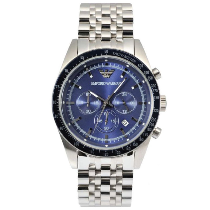 Emporio Armani AR6072 Men’s Chronograph Quartz Stainless Steel Blue Dial 46mm Watch
