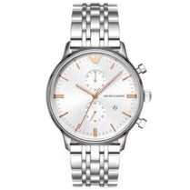 Emporio Armani AR1933 Men’s Chronograph Quartz Stainless Steel Silver Dial 43mm Watch