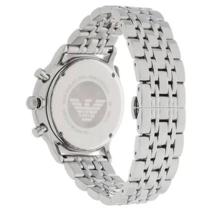 Emporio Armani AR1933 Men’s Chronograph Quartz Stainless Steel Silver Dial 43mm Watch