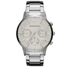 Emporio Armani AR2458 Men's Chronograph Quartz Stainless Steel Silver Dial 43mm Watch