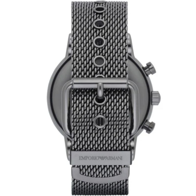 Emporio Armani AR1979 Men's Blue Dial Black Mesh Bracelet Chronograph Watch