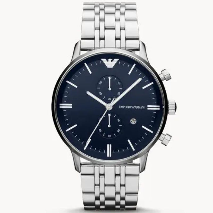 Emporio Armani AR1648 Men’s Quartz Stainless Steel Blue Dial 43mm Watch
