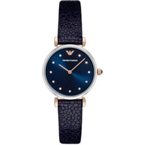 Emporio Armani AR1989 Women’s Quartz Leather Strap Blue Dial 33mm Watch