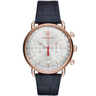 Emporio Armani AR11123 Men’s Chronograph Quartz Blue Leather Strap Silver Dial 48mm Watch