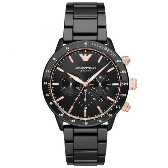 Emporio Armani AR70002 Men’s Quartz Black Ceramic Black Dial 43mm Watch