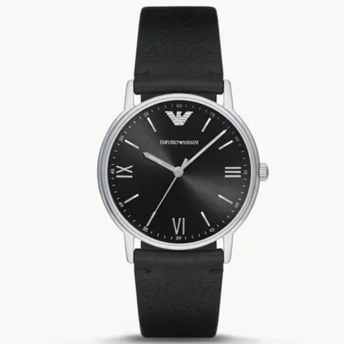 Emporio Armani AR11013 Men’s Quartz Leather Strap Black Dial 41mm Watch