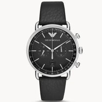 Emporio Armani AR11143 Men’s Chronograph Quartz Leather Strap Black Dial 43mm Watch