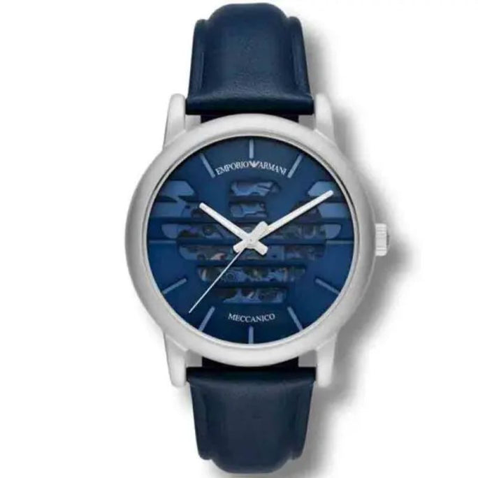 Emporio Armani AR60030 Men’s Automatic Leather Strap Blue Dial 43mm Watch