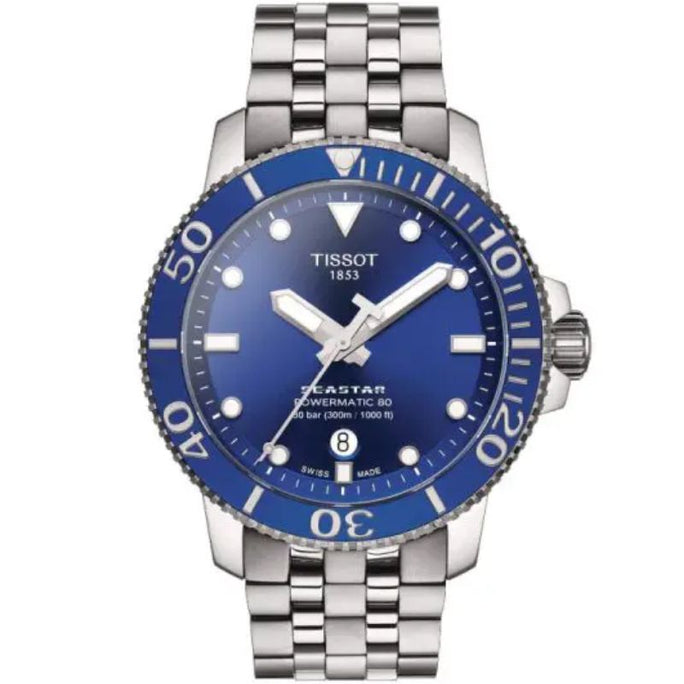 Tissot T120.407.11.041.00 Men’s Swiss Made Powermatic Silver Stainless Steel Blue Dial 43mm Watch