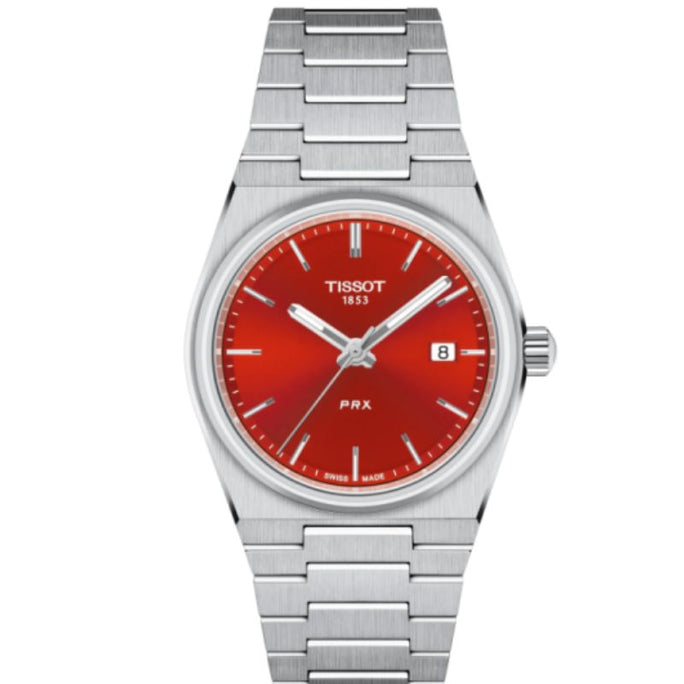 Tissot T137.210.11.421.00 Women’s Quartz Swiss Made Silver Stainless Steel Red Dial 35mm Watch