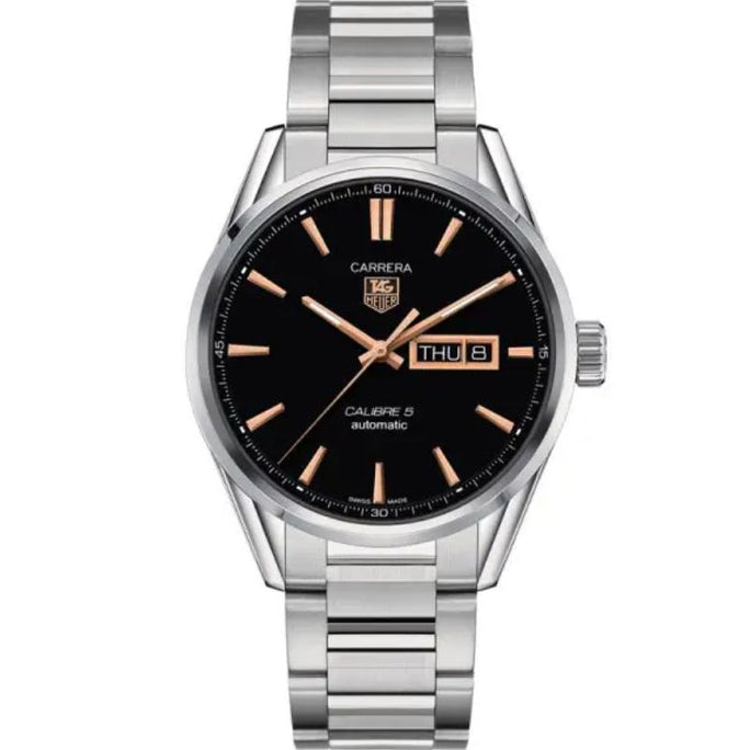 Tag Heuer WAR201C.BA0723 Carrera Men’s Automatic Swiss Made Silver Stainless Steel Black Dial 41mm Watch