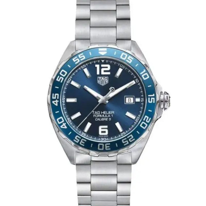 Tag Heuer Formula 1 Men’s Automatic Swiss Made Silver Stainless Steel Blue Dial 43mm Watch WAZ2015.BA0842