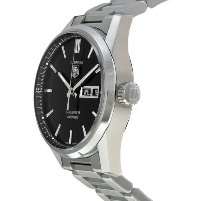 Tag Heuer WAR201A.BA0723 Carrera Men’s Automatic Swiss Made Silver Stainless Steel Black Dial 41mm Watch