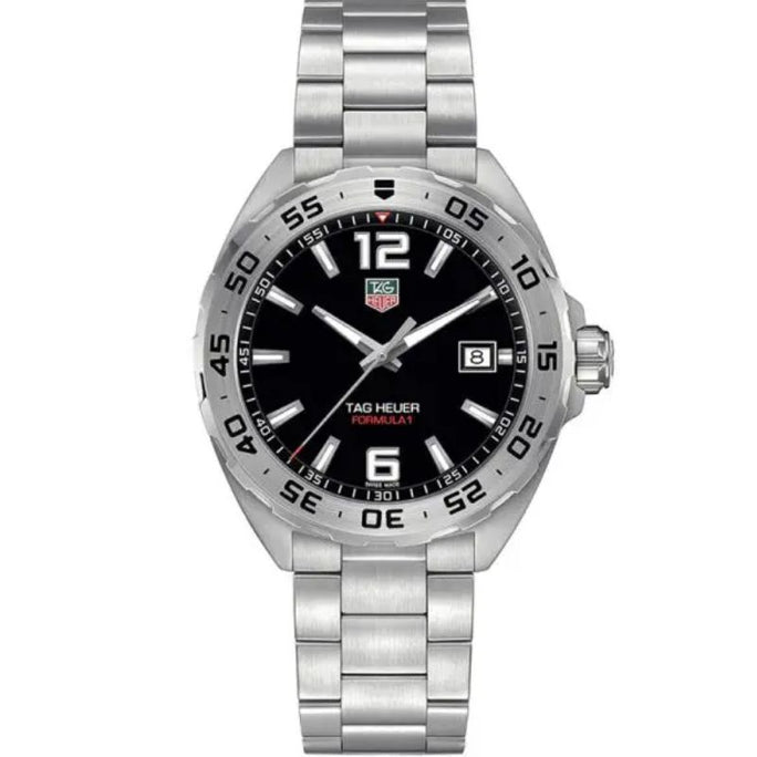 Tag Heuer WAZ1112.BA0875 Formula 1 Men’s Quartz Swiss Made Silver Stainless Steel Black Dial 41mm Watch