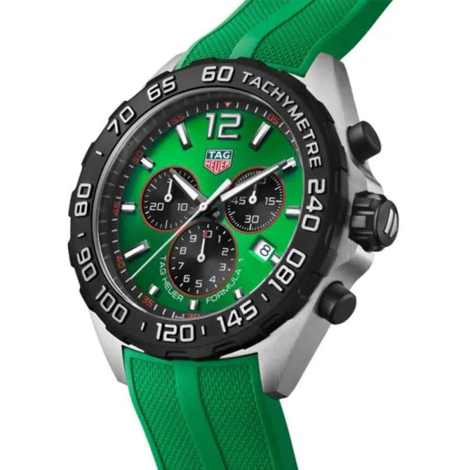Tag Heuer CAZ101AP.FT8056 Formula 1 Men’s Quartz Swiss Made Green Silicone Strap Green Dial 43mm Watch