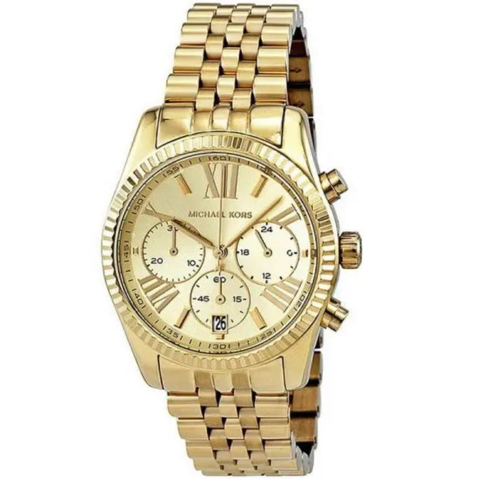 Michael Kors MK5556 Women’s Chronograph Quartz Stainless Steel Gold Dial 38mm Watch