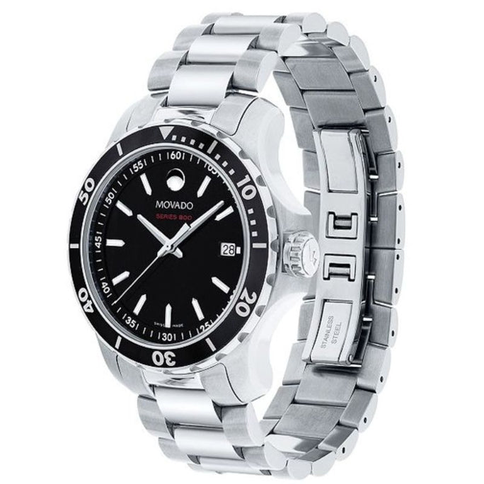 Movado 2600135 Men’s Quartz Swiss Made Stainless Steel Black Dial 40mm Watch
