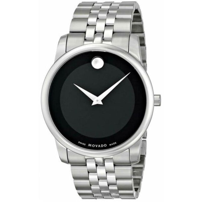 Movado 0606504 Men’s Swiss Made Quartz Stainless Steel Black Dial 40mm Watch
