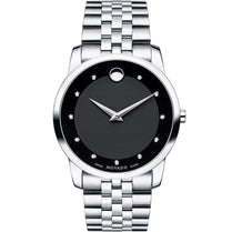 Movado 0606878 Men’s Quartz Swiss Made Stainless Steel Black Dial 40mm Watch