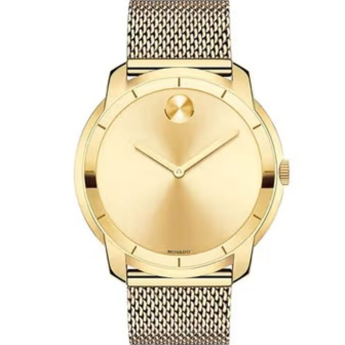 Movado 3600373 Men’s Quartz Swiss Made Stainless Steel Gold Dial 44mm Watch