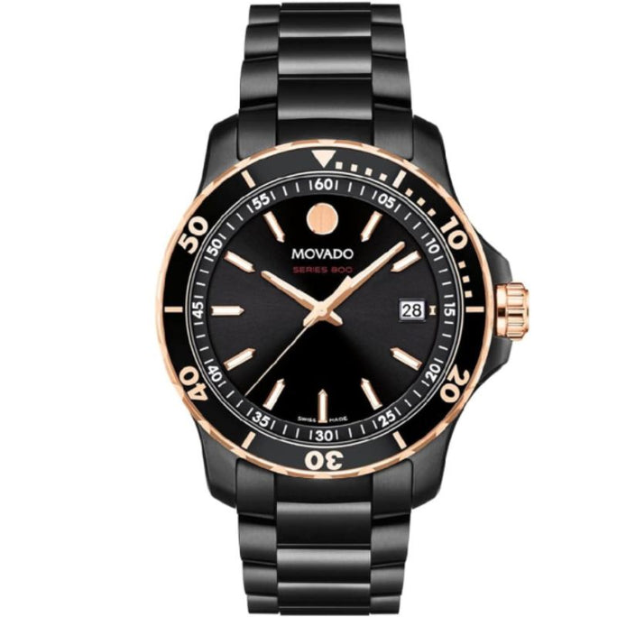 Movado 2600162 Men’s Swiss Made Quartz Stainless Steel Black Dial 40mm Watch