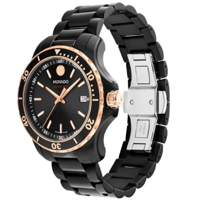 Movado 2600162 Men’s Swiss Made Quartz Stainless Steel Black Dial 40mm Watch