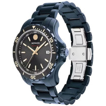 Movado 2600160 Men’s Swiss Made Quartz Blue Stainless Steel Black Dial 40mm Watch