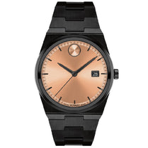 Movado 3601244 Unisex Quartz Swiss Made Black Stainless Steel Rose Gold Dial 40mm Watch