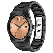 Movado 3601244 Unisex Quartz Swiss Made Black Stainless Steel Rose Gold Dial 40mm Watch