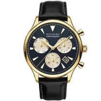 Movado 3650006 Men’s Swiss Made Quartz Black Leather Strap Navy Blue Dial 43mm Watch
