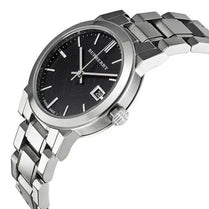 Burberry BU9101 Women’s Swiss Made Stainless Steel Black Dial 34mm Watch